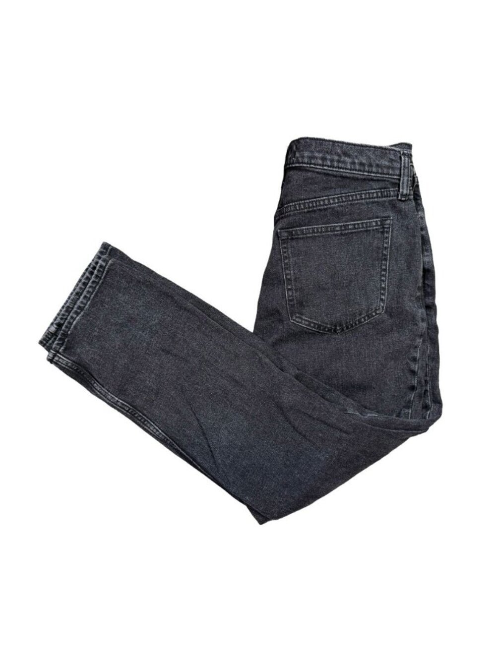 Abercrombie Fitch Ankle Straight Ultra High Rise Jeans 27 4 Regular Black Denim